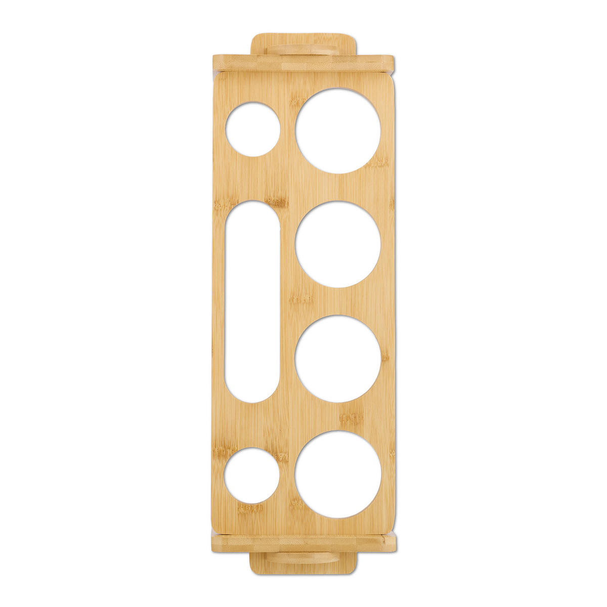 DRŽALO za steklenice - svetlo rjava, umetna masa/les (43/14/14.5cm) - Relaxdays