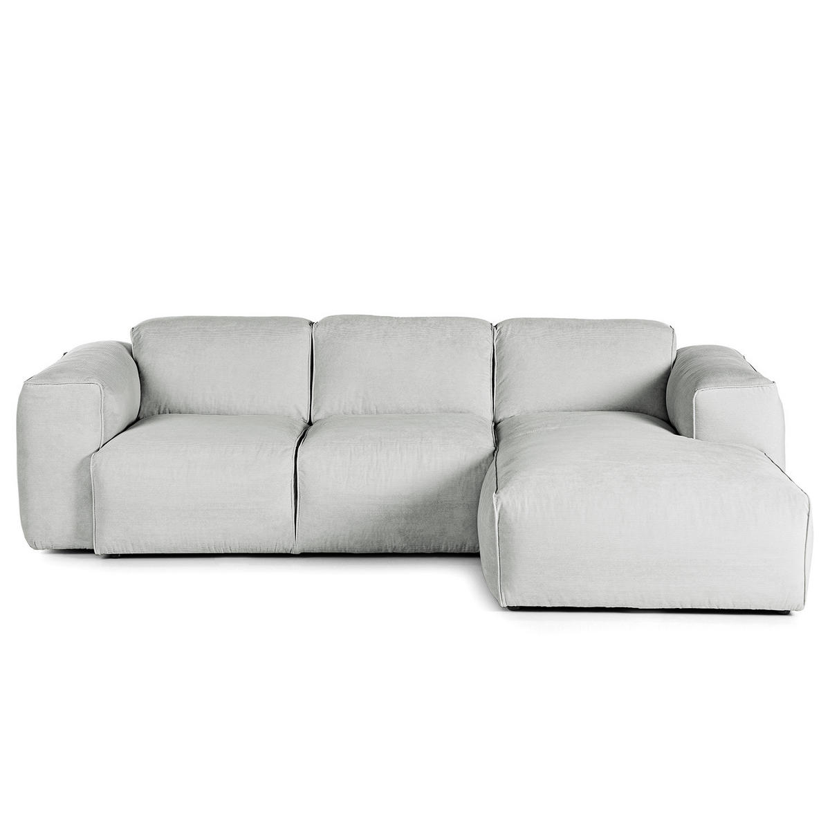 3-SITZER ECKSOFA mit Longchair - Schwarz/Grau, Kunststoff/Textil (251/173cm) - home24