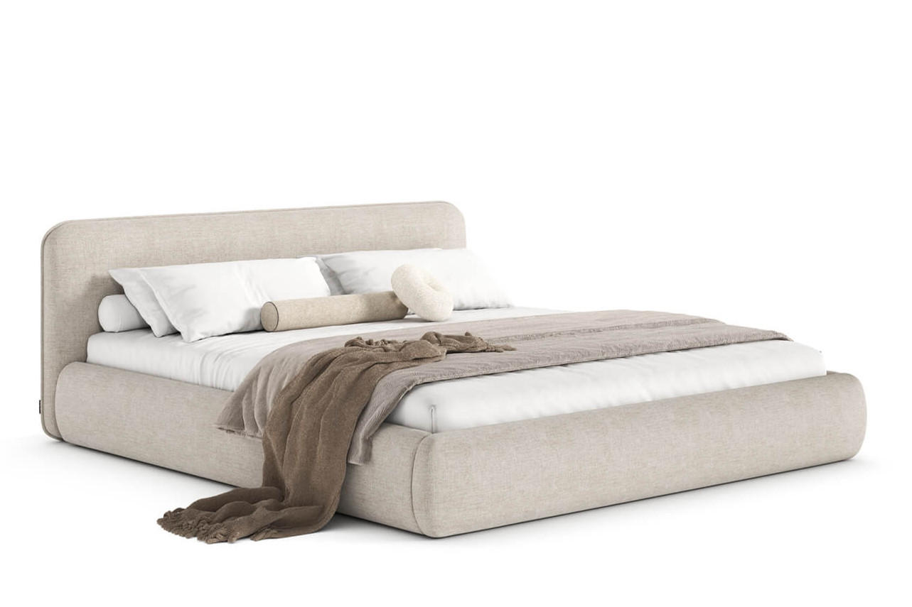 POLSTERBETT ODETTE mit Bettkasten, Beige Wind 05 - 160x200cm - Beige/Naturfarben, Holz/Textil (160/200cm) - mybed.