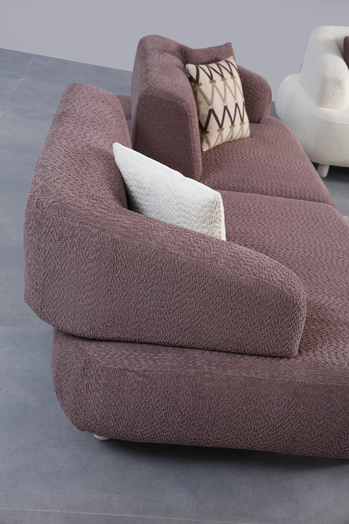 SOFA Thron 2-Sitzer Bouclé Braun - Braun, Holz/Textil (190/78/110cm) - Villa Möbel