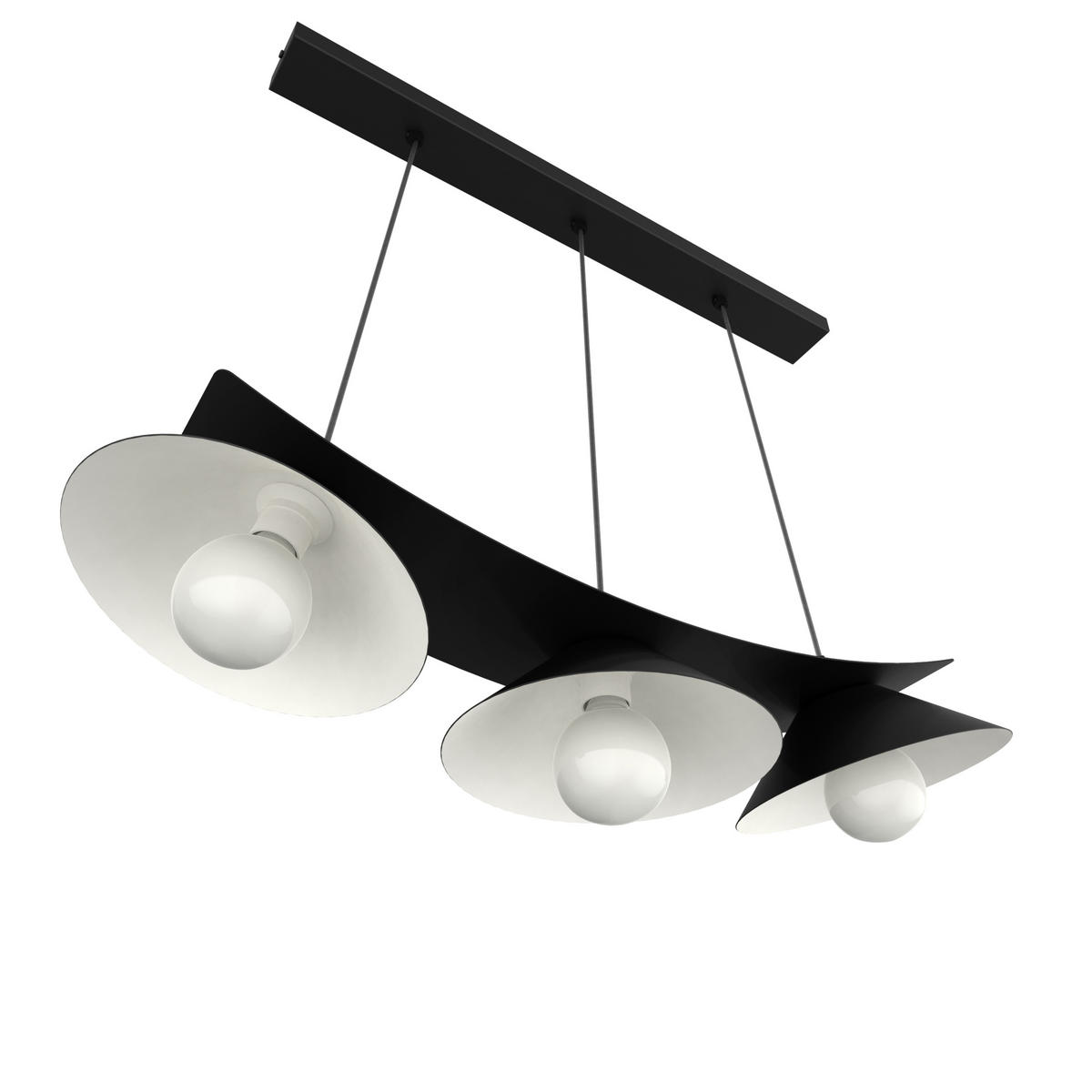 HÄNGELEUCHTE Miller X3 - Schwarz, Metall (70/25/16cm) - Lumicom