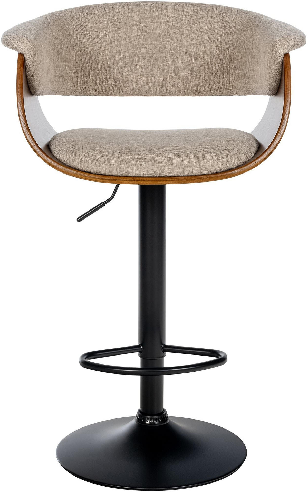 BARHOCKER Vestal 90-111x60x51 cm walnuss/creme - Nussbaumfarben, Metall (60/90/51cm) - furnicato