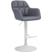 BARHOCKER Natoma Kunstleder 97-118x57x59 cm grau - Grau, Leder (57/97/59cm) - furnicato