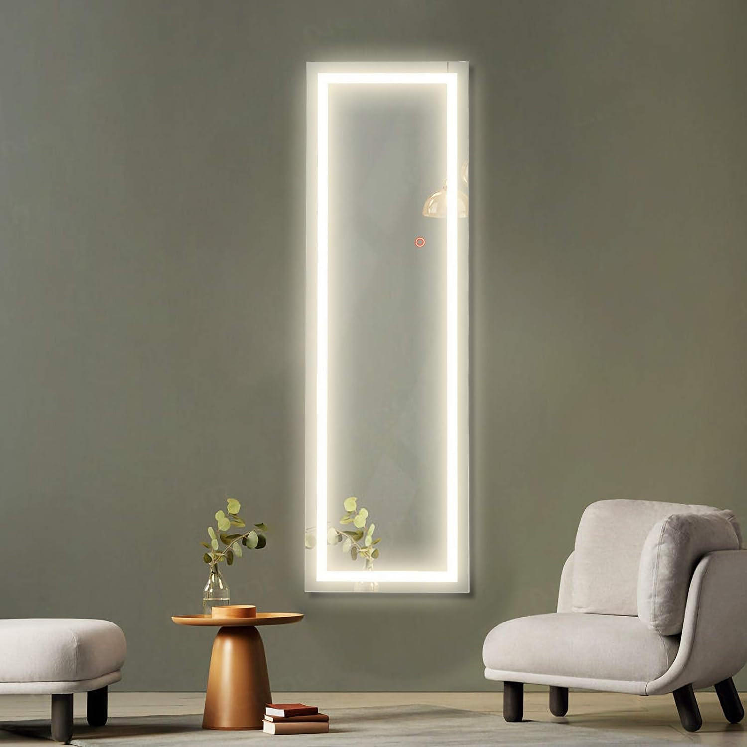 GANZKÖRPERSPIEGEL Weiß - Weiß, Glas (2/120/37cm) - COSTWAY