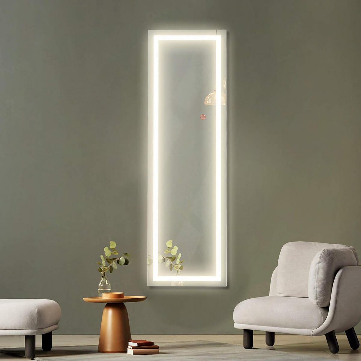 GANZKÖRPERSPIEGEL Weiß - Weiß, Glas (2/120/37cm) - COSTWAY
