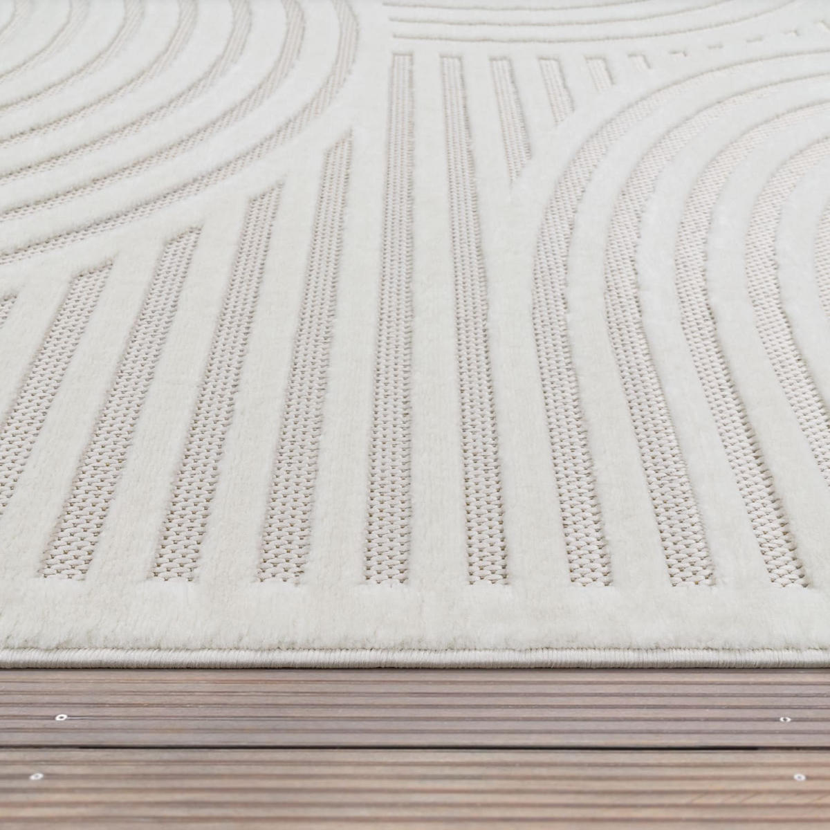 OUTDOORTEPPICH Geometrisch Creme 120 x 160 cm - Creme, Kunststoff (120/160cm) - TT Home