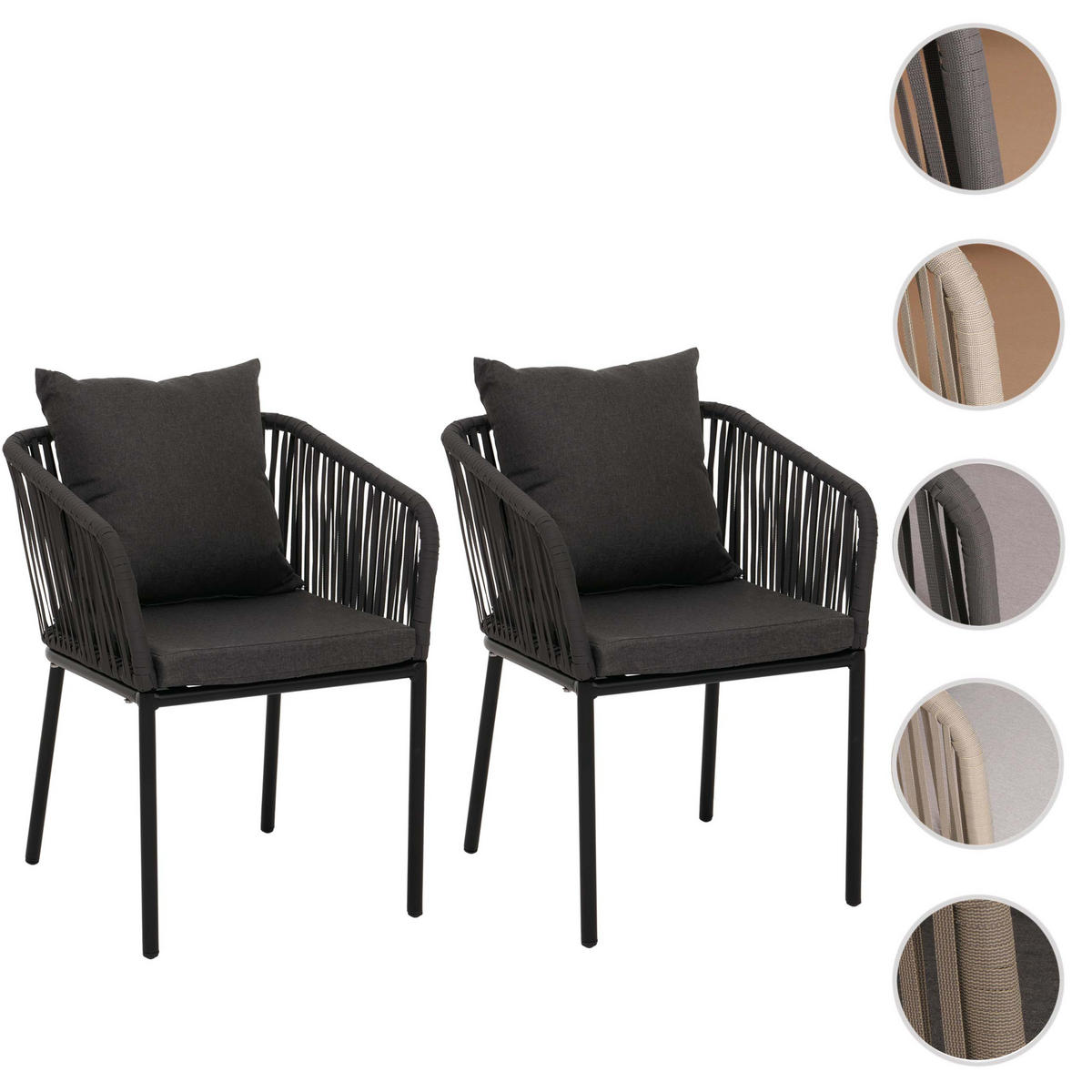 GARTENSTUHL Anthrazit, Dunkelgrau - Dunkelgrau/Anthrazit, Textil (55/75/55cm) - MCW