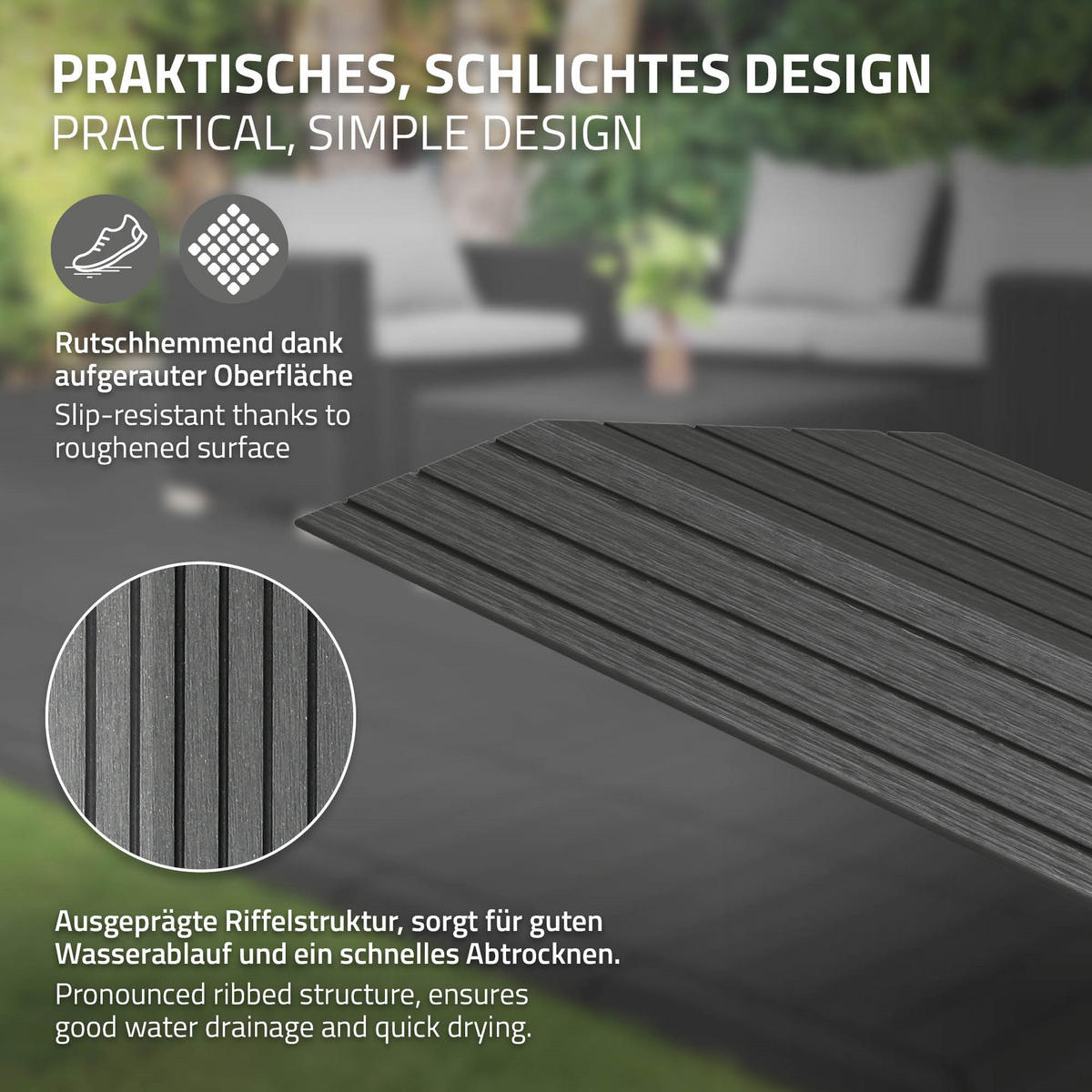 ABSCHLUSSLEISTE WPC Ecke links Anthrazit - Anthrazit, Holzwerkstoff (38/2/7.5cm) - ML-DESIGN