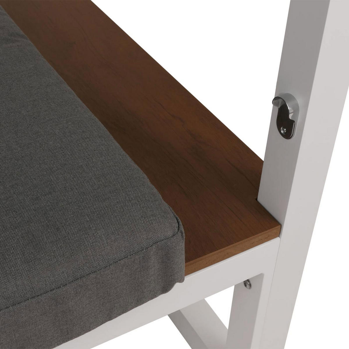 LOUNGE-GARTENLIEGE M63B Weiß, Grau - Weiß/Grau, Metall (200/200/200cm) - MCW