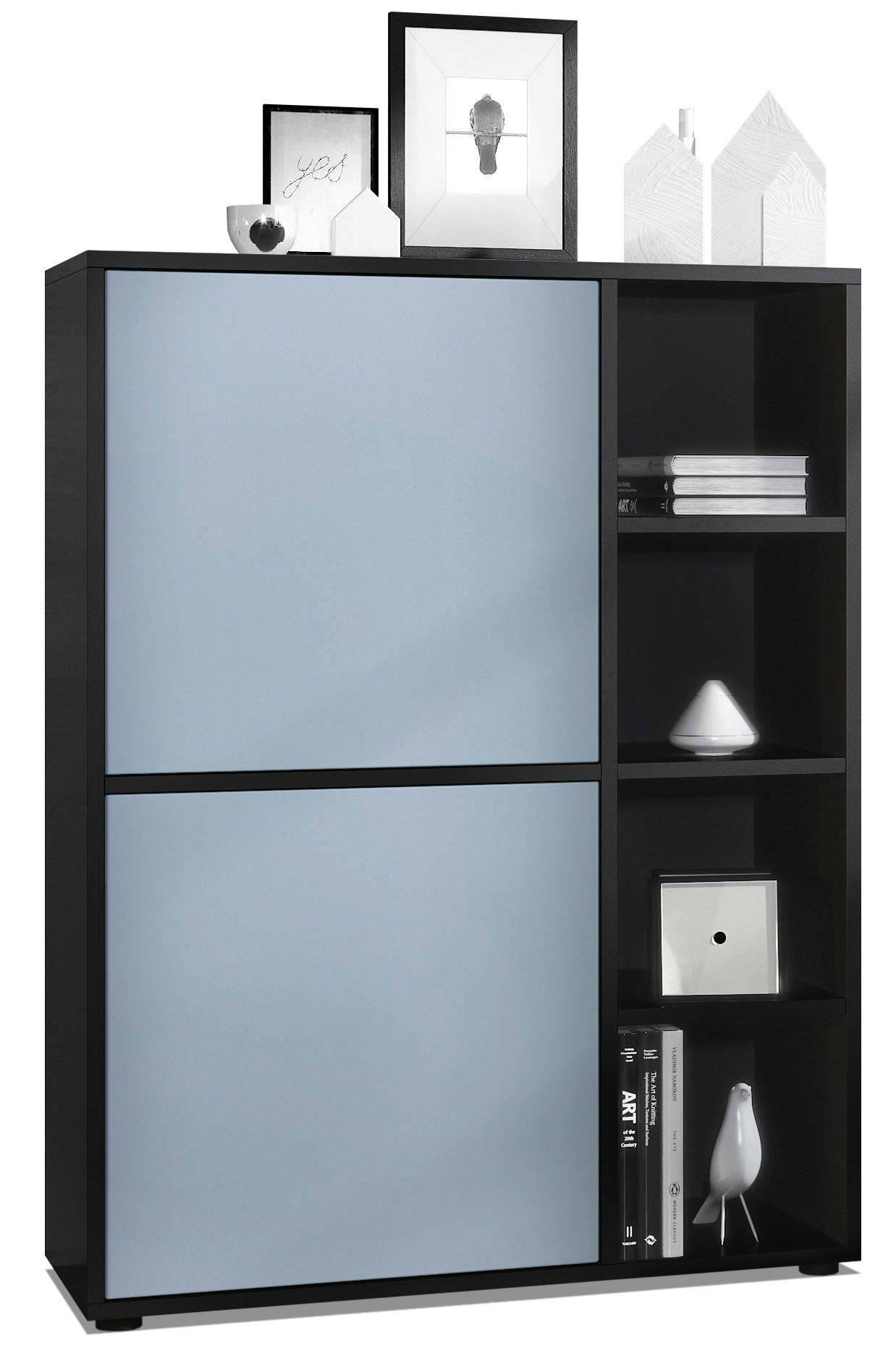 HIGHBOARD Cuba Türen in Denim matt - Pastellblau, Holzwerkstoff (79/105.5/35.5cm) - Vladon