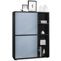 HIGHBOARD Cuba Türen in Denim matt - Pastellblau, Holzwerkstoff (79/105.5/35.5cm) - Vladon
