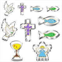 AUSSTECHFORMEN Set 10-teilig Kommunion Taube, Fisch, Engel - Multicolor, Metall (16.7/2.4/19.2cm)