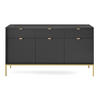 SIDEBOARD Vellore Schwarz mit goldenen Metallbeinen 154 cm - Goldfarben/Schwarz, Holzwerkstoff/Metall (154/83/39cm) - Selsey