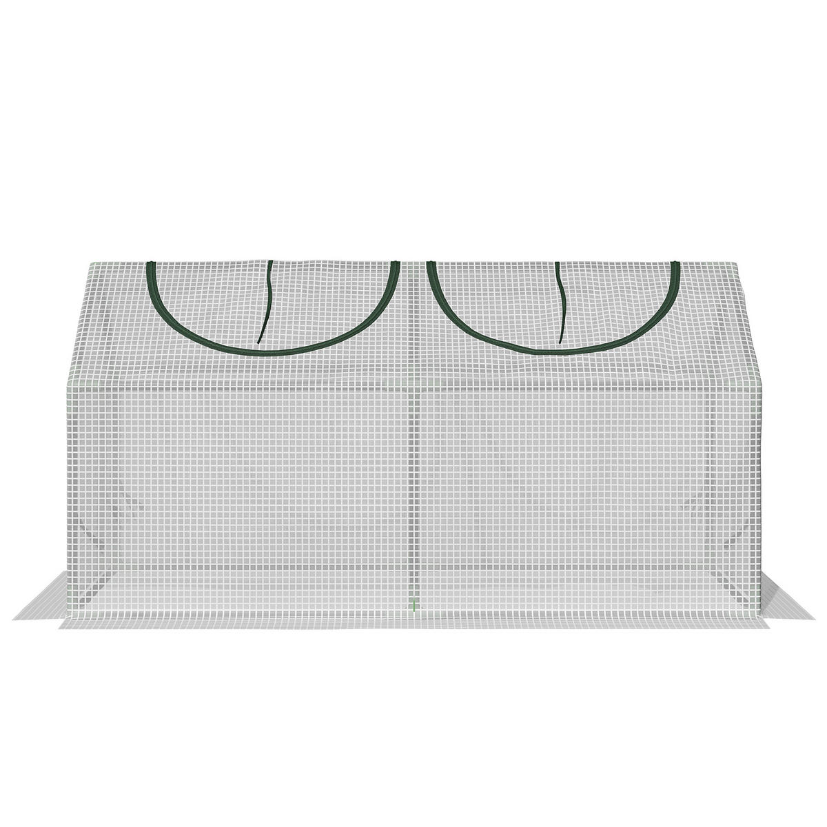 MINI-GEWÄCHSCHAUS DE-05761 Mit PE-Folie, aufrollbare Fenster Weiß - Weiß, Kunststoff/Metall (60/60/120cm) - ComfortXL
