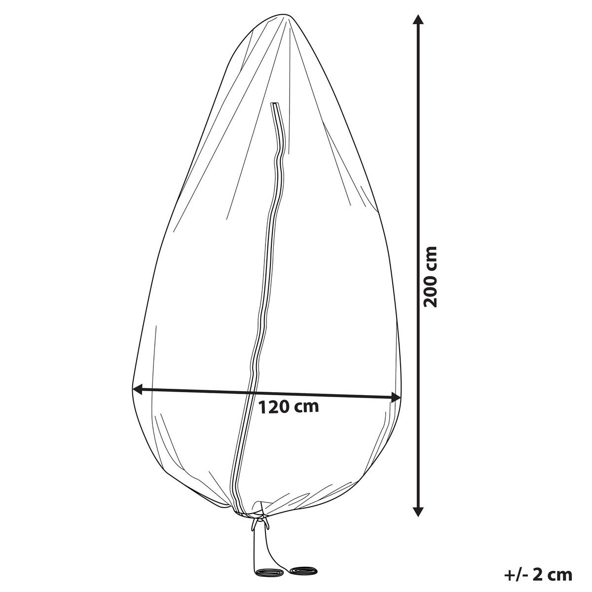 REGENSCHUTZ für Hängesessel 200/120/120 cm Chuva - Grau, Kunststoff (200/200/120cm) - Beliani