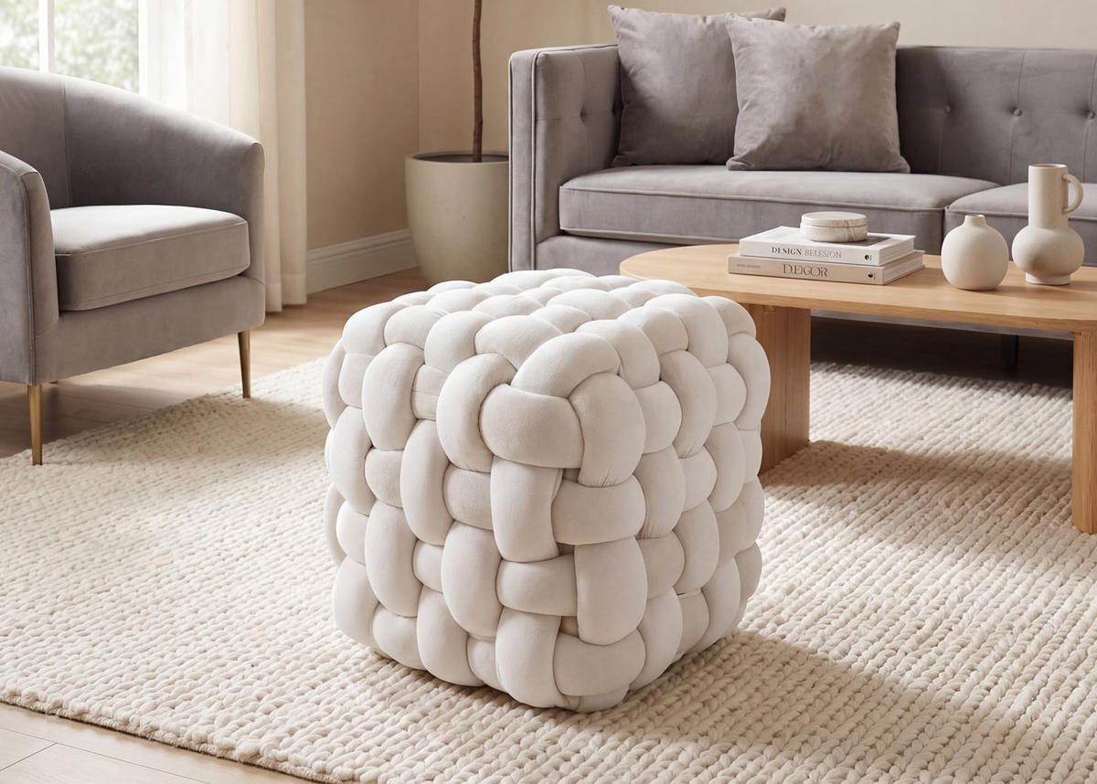 HOCKER Beige - Beige, Textil (39/39/39cm) - MCW