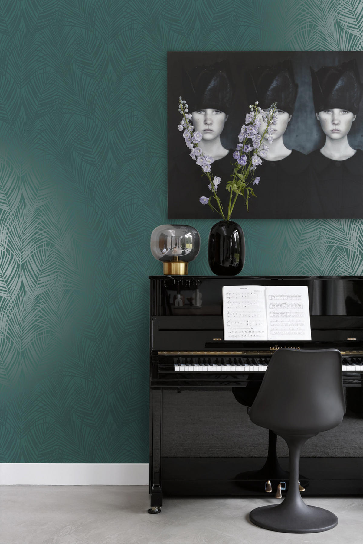 TAPETE Palmenblätter 53 cm x 10.05 m - Grün, Papier (53/1000cm) - Origin Wallcoverings