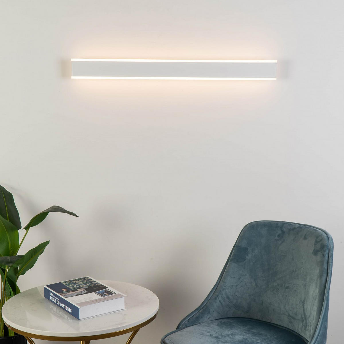 WANDLEUCHTE Bastia, Weiß, 80cm, Dimmbar - Weiß, Metall (8/80/80cm) - KOSILUM