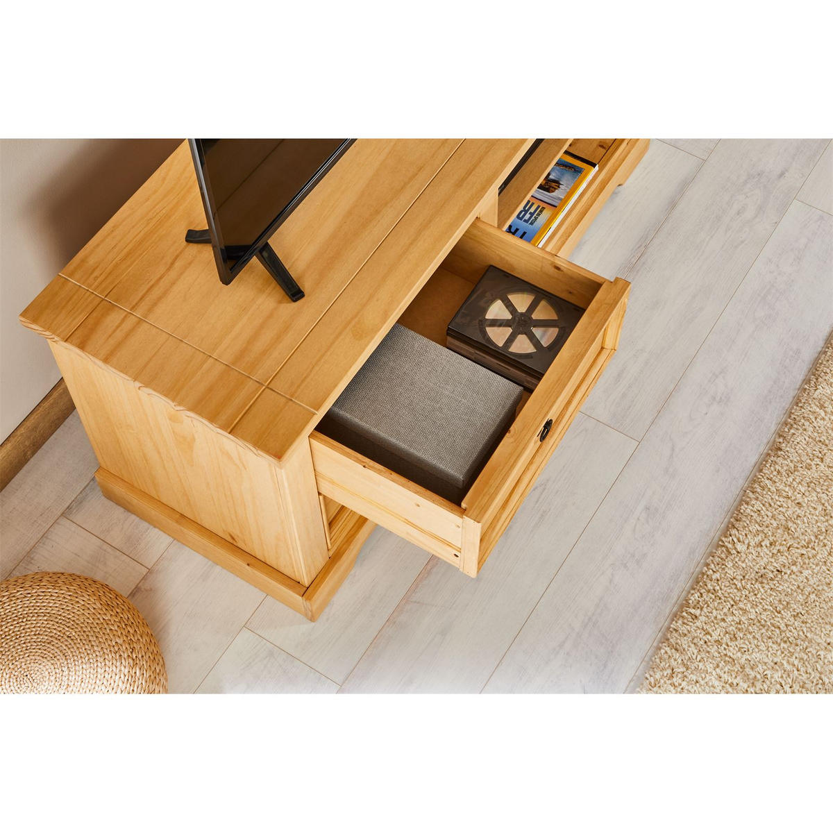 LOWBOARD TEQUILA - Naturfarben, Holz (120/55/45cm) - IDIMEX