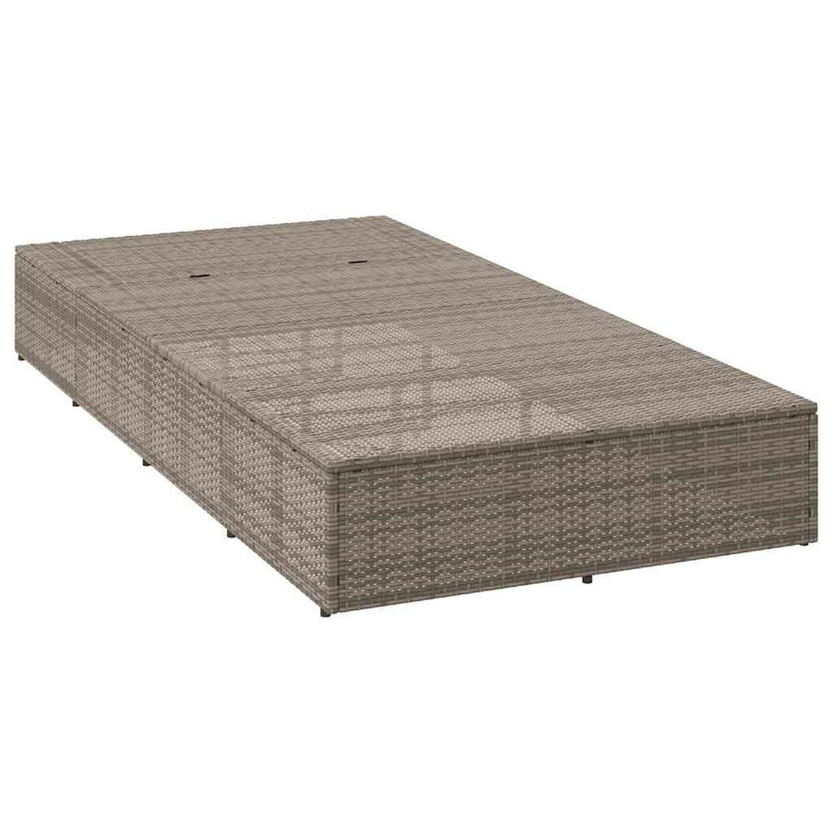 SONNENLIEGE Mit Schwebender Auflage Grau Poly Rattan - Grau, Kunststoff (210/79/100cm) - vidaXL