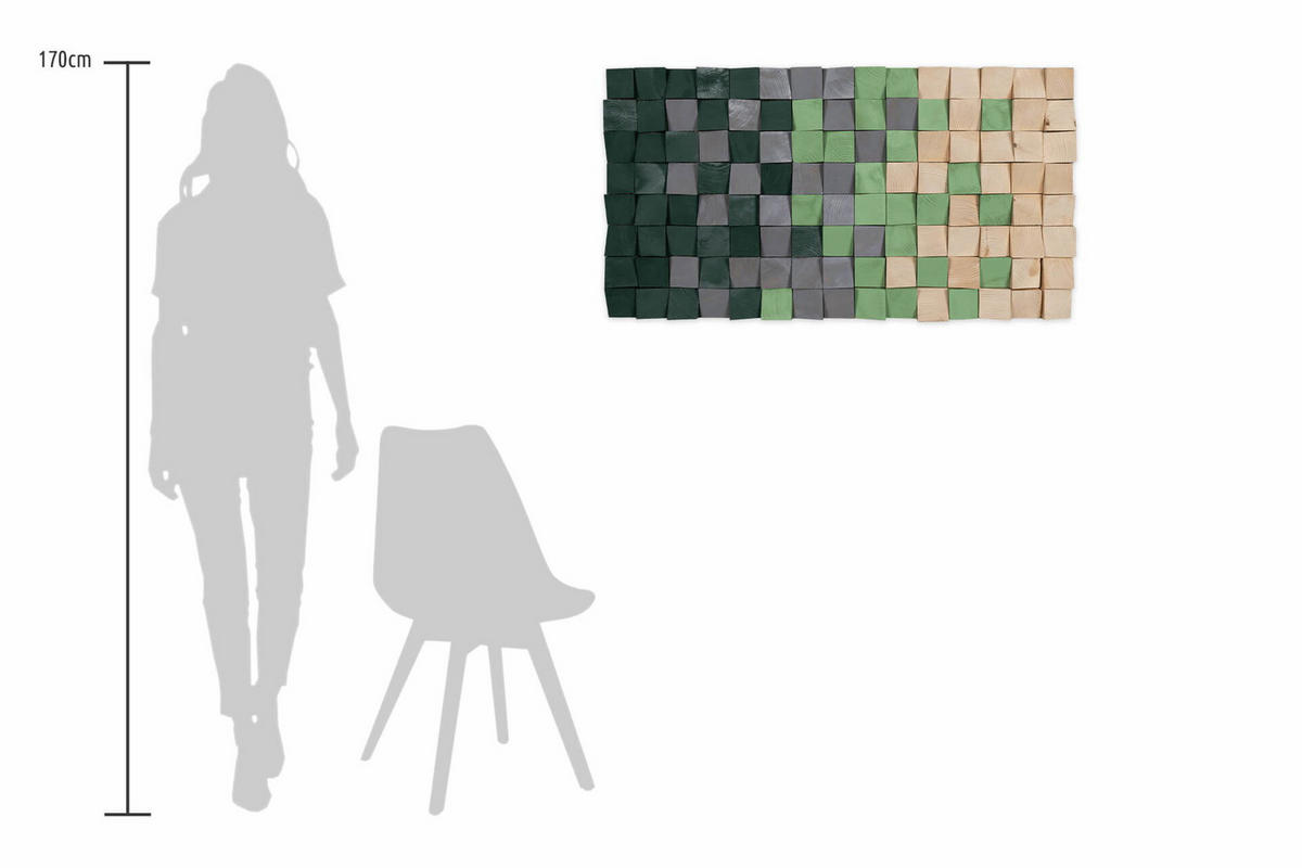 HOLZBILD Grün 98/55 cm - Grün, Holz (8/55cm) - KUNSTLOFT