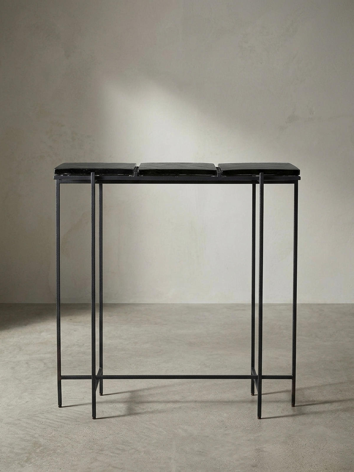 KONSOLENTISCH – Schwarz/Glas, 90x29x85 cm, Metallgestell, mit abnehmbaren Tischplatten - Schwarz, Glas/Metall (29/90/85cm) - KADIMA DESIGN