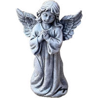 STEINFIGUR betender Engel stehend frostfest Steinguss - Grau, Stein (11/17/6cm) - stoneandstyle