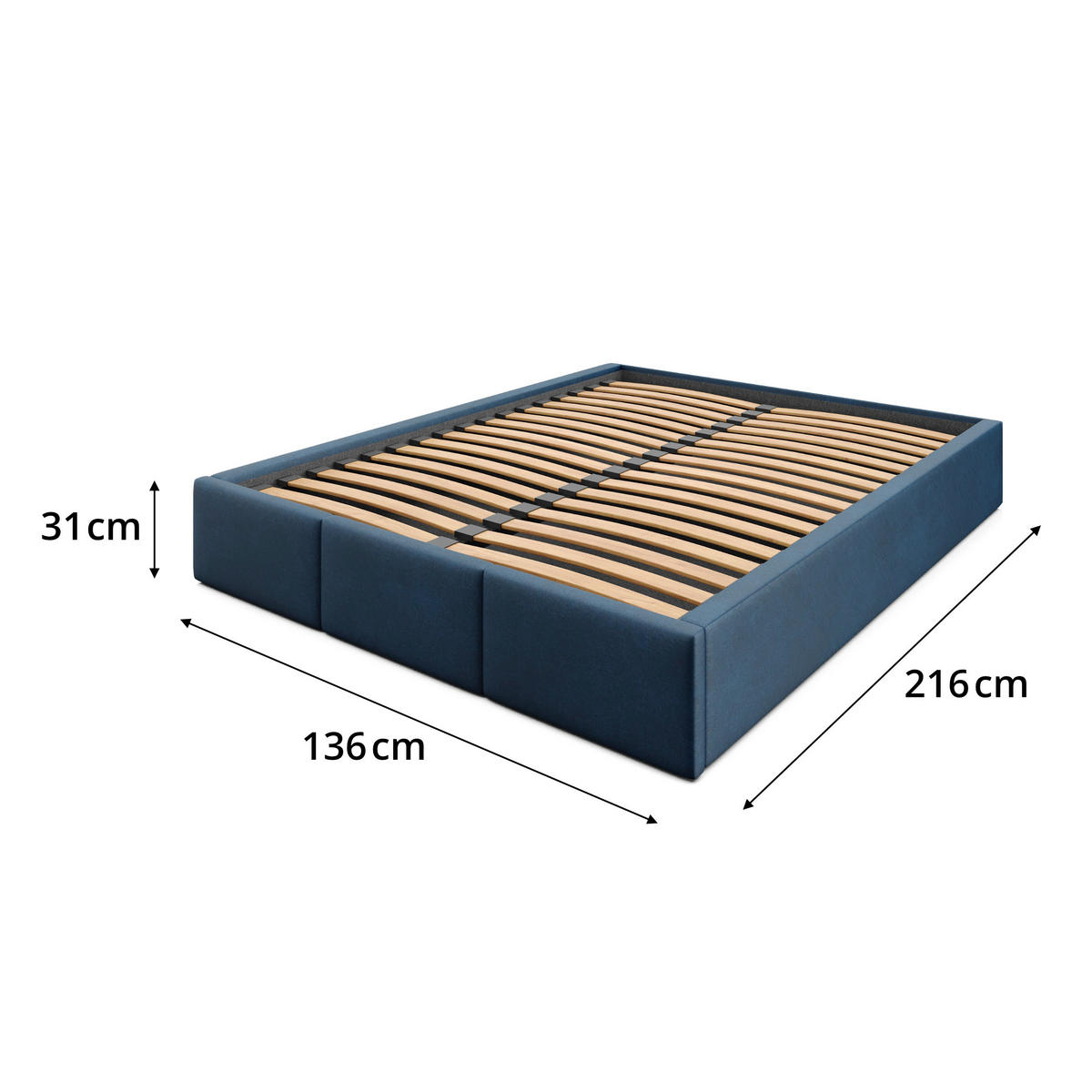 POLSTERBETT für Schlafzimmer Bett mit Stauraum Dunkelblau 120x200cm - Dunkelblau, Holzwerkstoff/Textil (120/200cm) - Muralo
