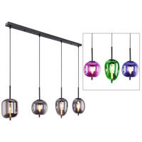LED HÄNGELEUCHTE Blacky Schwarz Metall Glas - Schwarz, Glas (100/18.5/120cm) - Globo Lighting