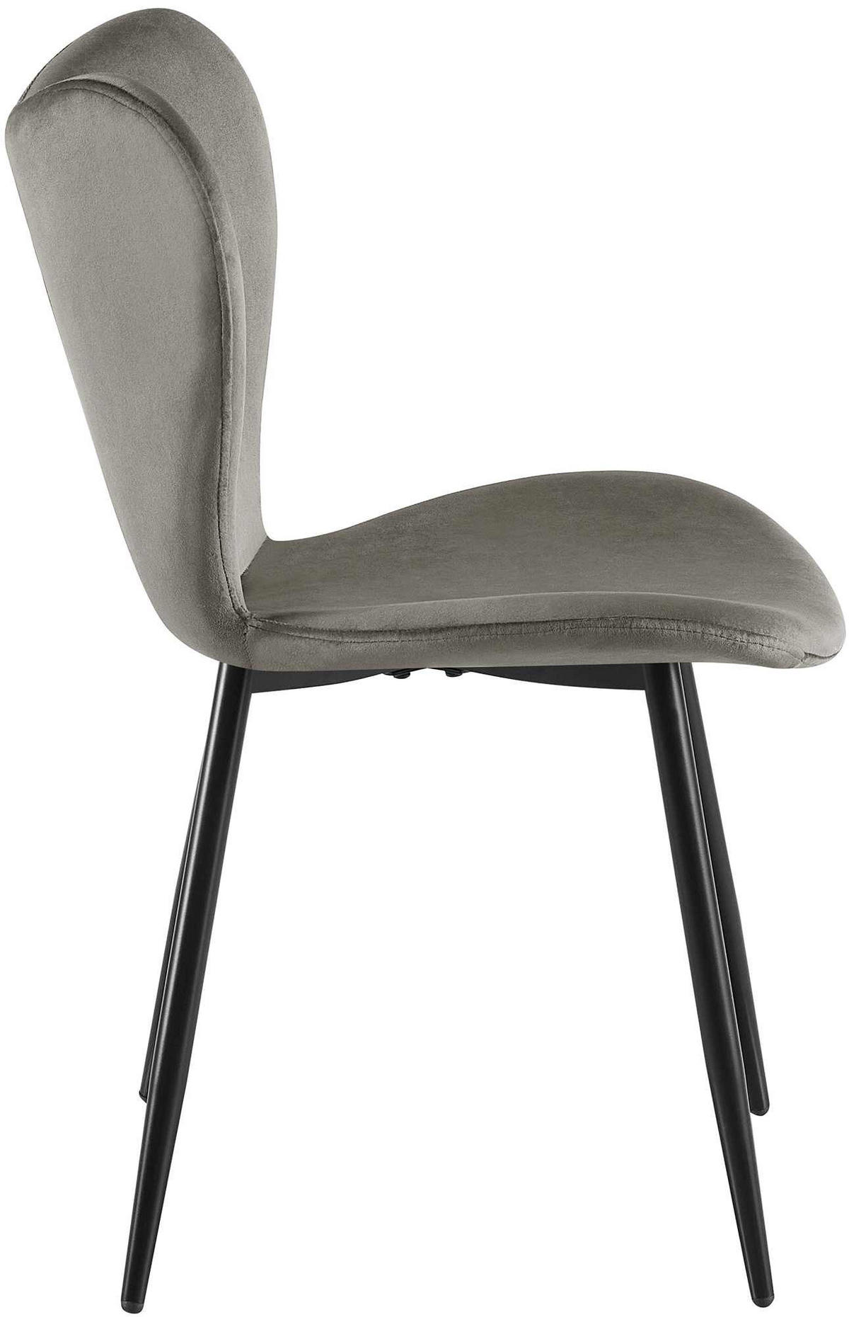 ESSZIMMERSTUHL Samt Anthrazit - Anthrazit/Schwarz, Textil/Metall (50/80/58cm) - CLP