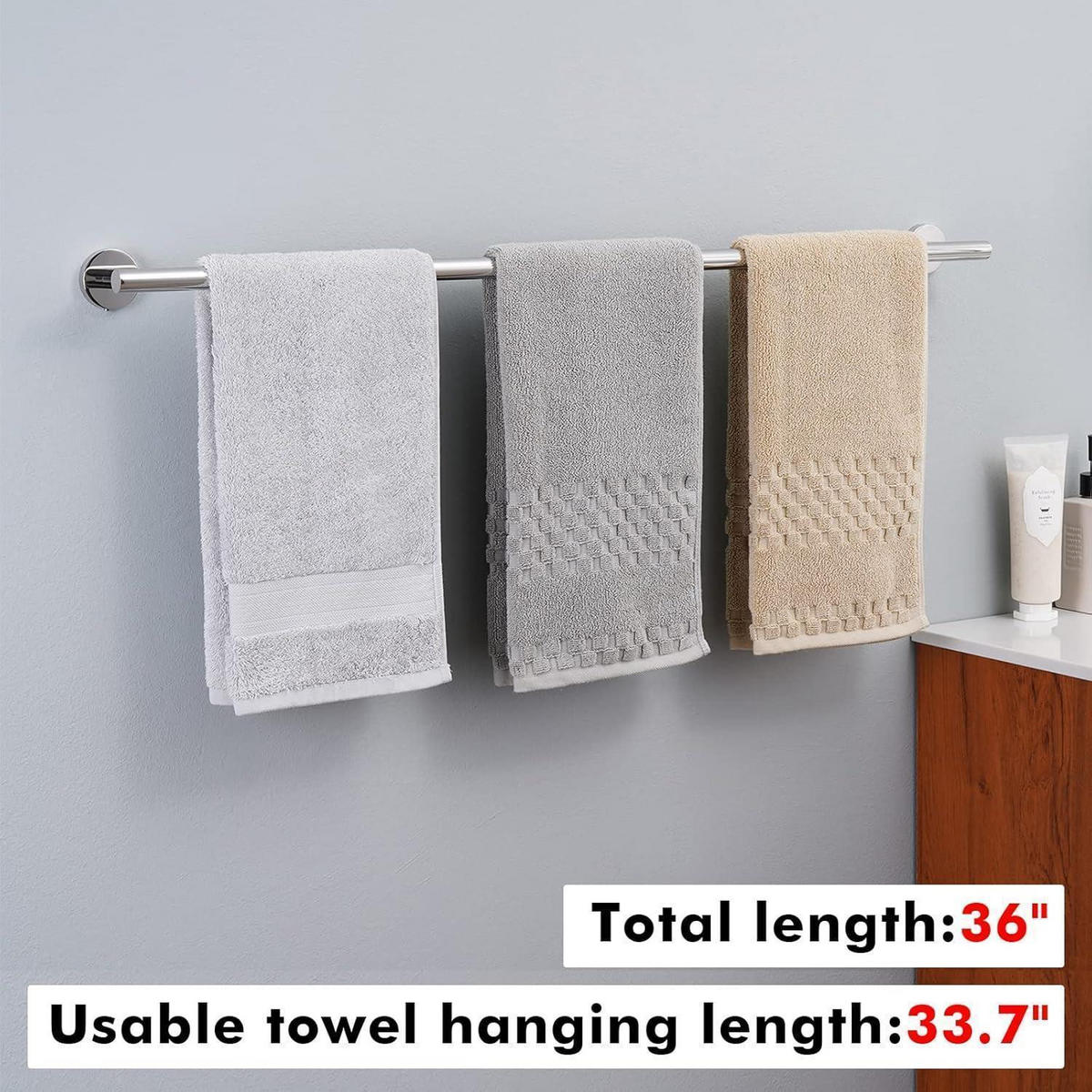 HANDTUCHSTANGE Edelstahl poliert 90 cm - Silberfarben, Metall (11.4/90.2/5.1cm)