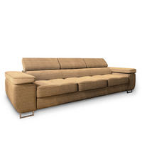 BETTSOFA MOSINE Gelb Kordstoff mit Schlaffunktion - Hellbraun/Gelb, Textil (281/87/98cm) - MASSENO