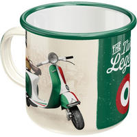 EMAILLE-BECHER 360 ml Vespa Italian Legend - Waldgrün/Creme, Metall (0.36L) - Nostalgic-Art