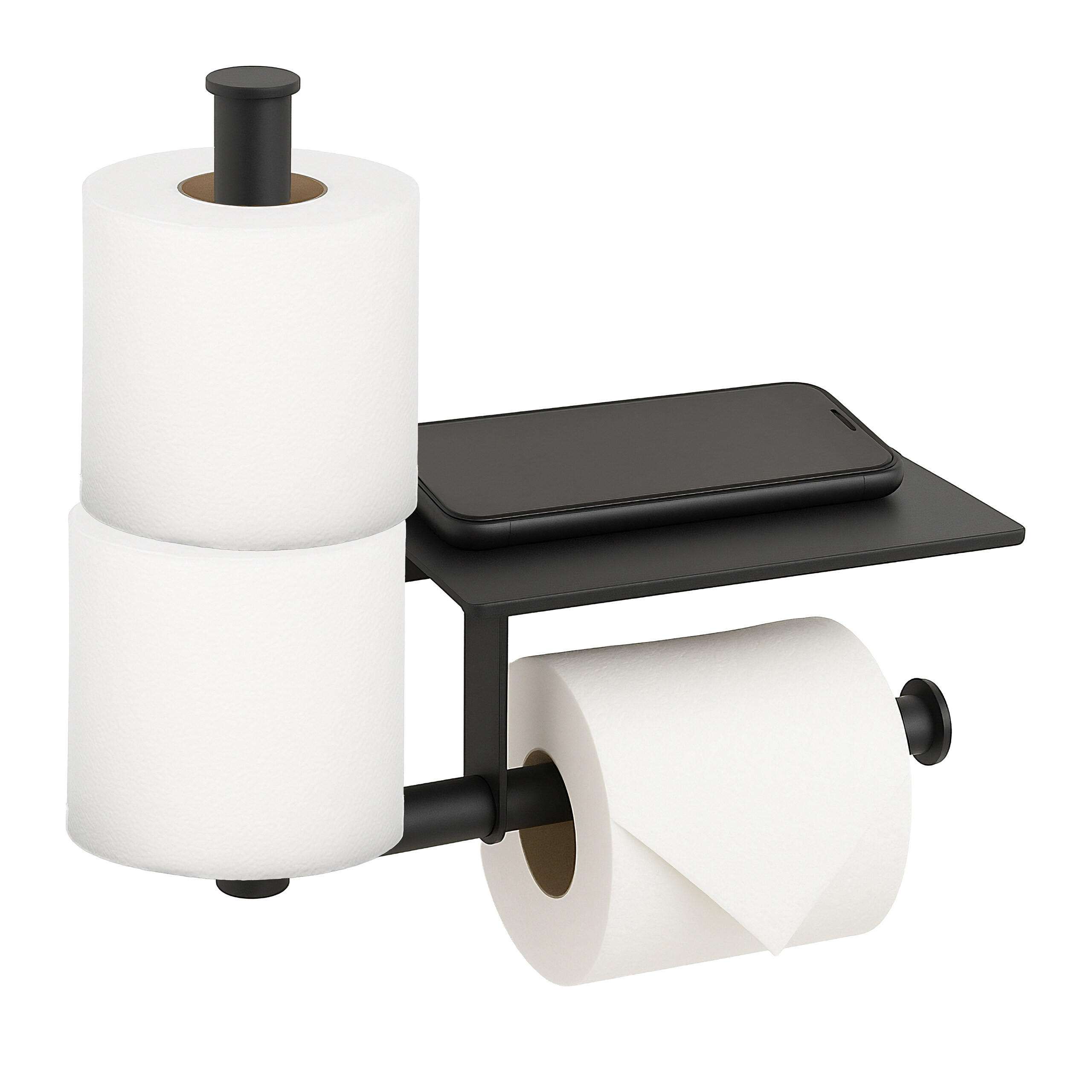 TOILETTENPAPIERHALTER - Schwarz, Kunststoff/Metall (28/27/10.5cm) - Relaxdays