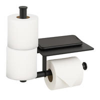 TOILETTENPAPIERHALTER - Schwarz, Kunststoff/Metall (28/27/10.5cm) - Relaxdays