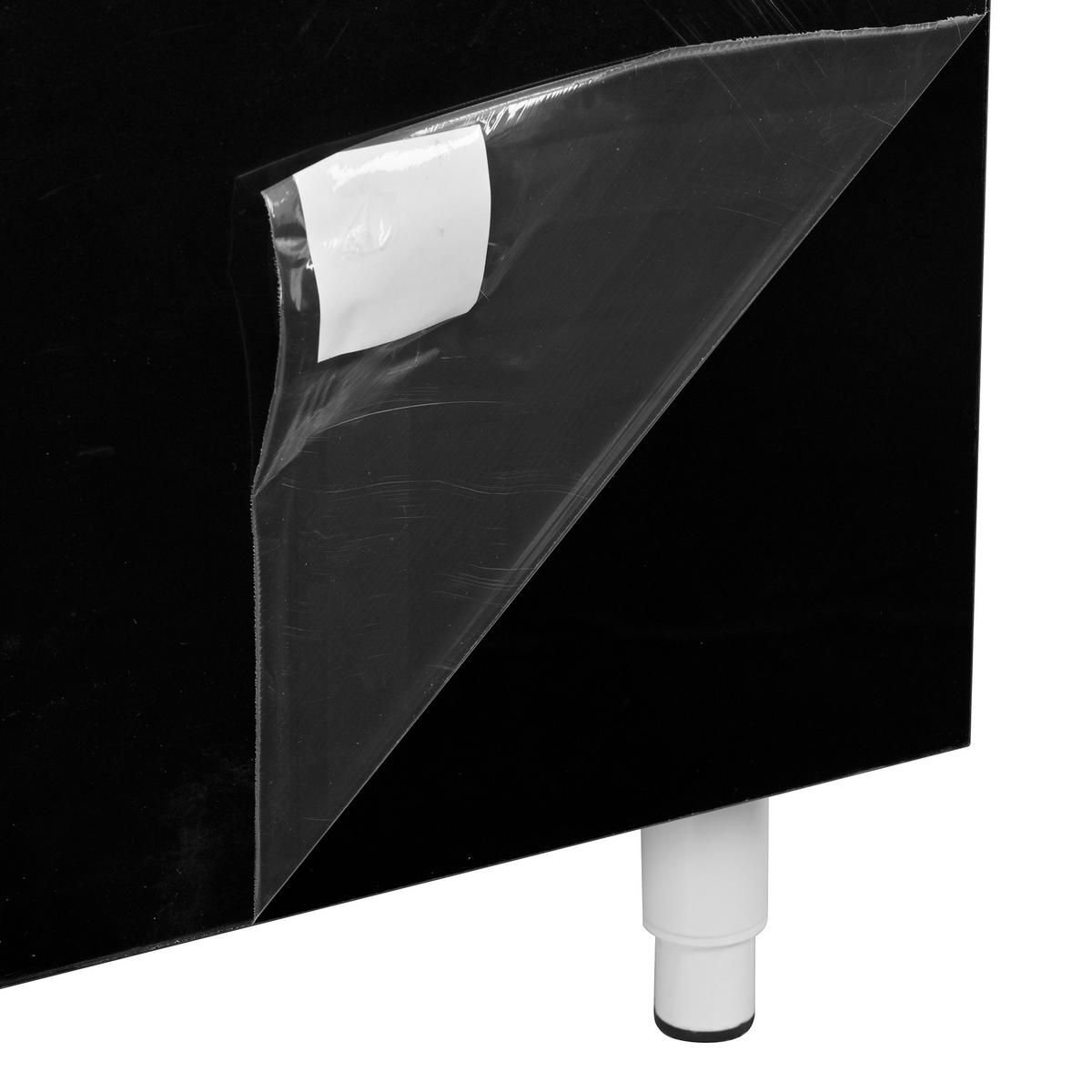 LOWBOARD in Schwarz Ausziehbarer TV-Schrank mit Stauraum und leisen Scharnieren, 258 B/38 T/48,5H(cm) - Weiß/Naturfarben, Holzwerkstoff/Metall (258/48.5/38cm) - STILVORA