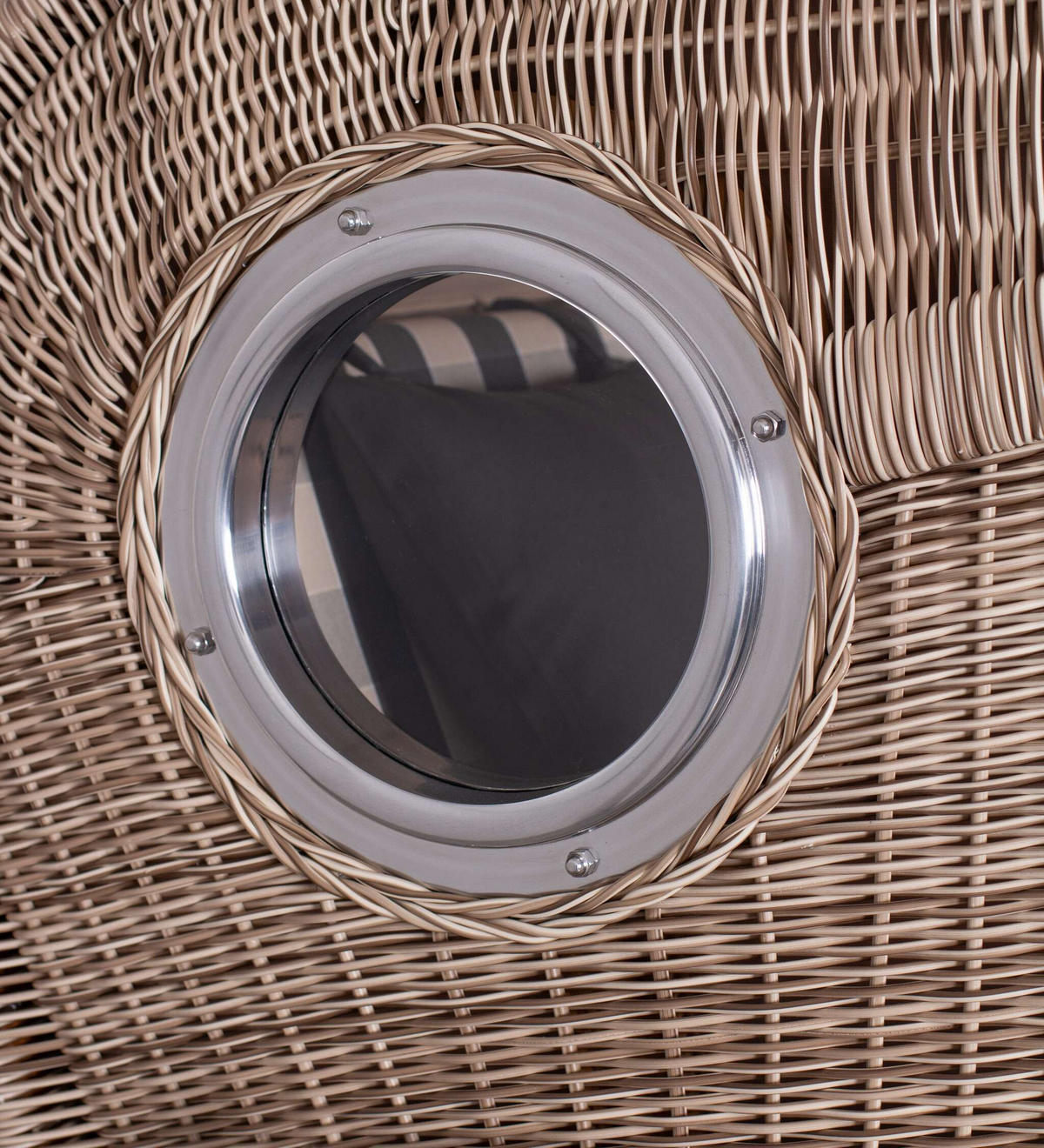 STRANDKORB Düne 1-Sitzer Teak 505 - Anthrazit/Braun, Holz/Textil (98/165/80cm) - Mr. Deko