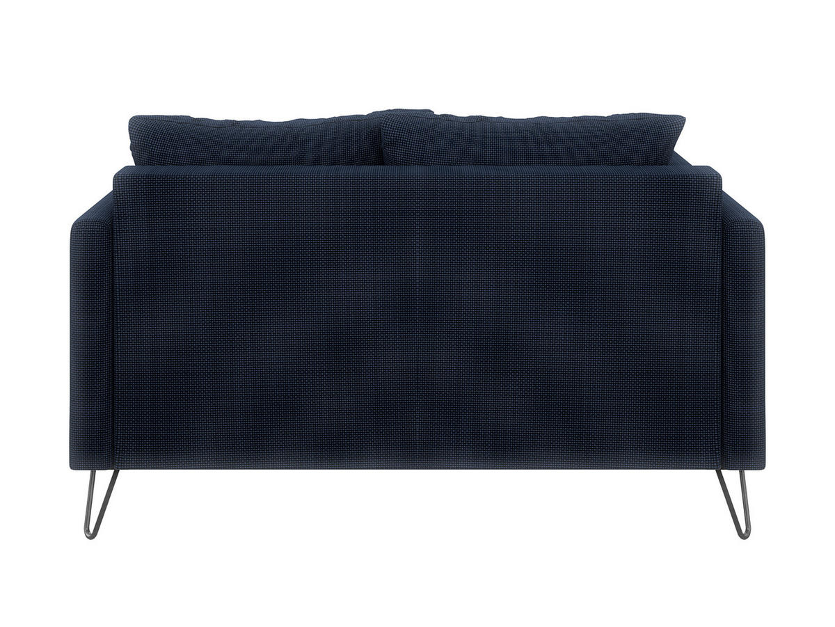 2-SITZER-SOFA Harmony Marineblau Chenille - Schwarz/Dunkelblau, Holz/Textil (140/85/100cm) - S-Style Möbel