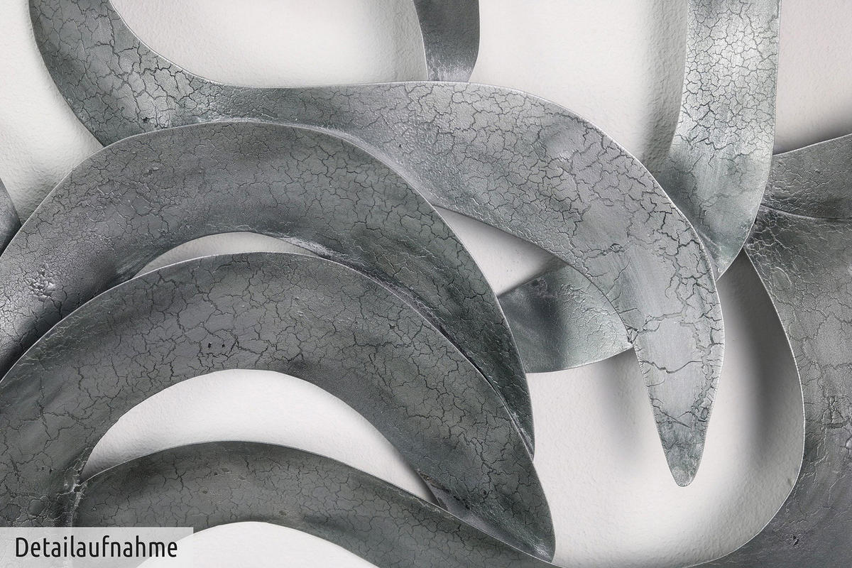 WANDDEKO Silber 142/62 cm - Silberfarben, Metall (4.16/62/5cm) - KUNSTLOFT