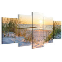 LEINWANDBILD Strand 5-tlg. 150x75 cm - Multicolor, Holz (150/75cm) - LUMASOUL