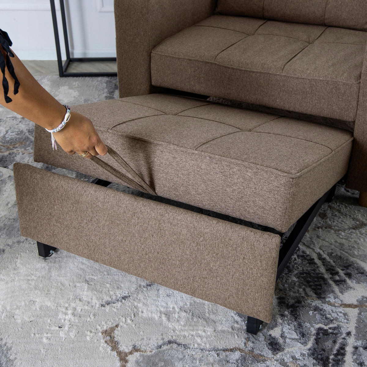 SCHLAFSESSEL SOLOR fürs Wohnzimmer Beige - Beige, Holz/Textil (99/84/92cm) - makarowski meble