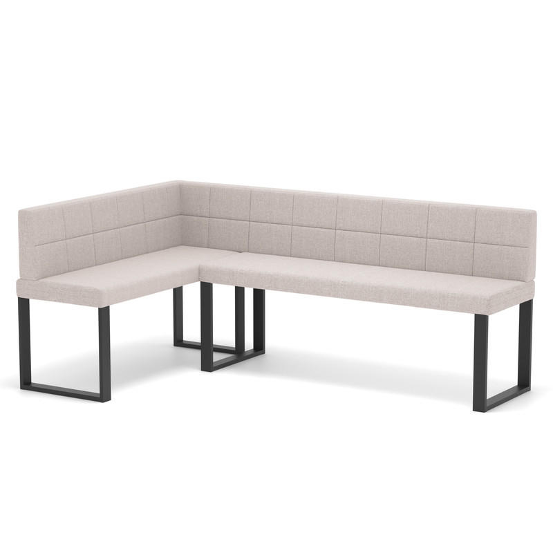 ECKBANK links SANA U Webstoff gesteppt, 142/196 cm Beige - Beige, Textil/Metall (142/196cm) - Idohome