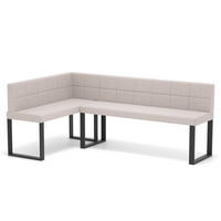 ECKBANK links SANA U Kunstleder gesteppt, 142/196 cm Schwarz - Schwarz, Kunststoff/Textil (142/196cm) - Idohome