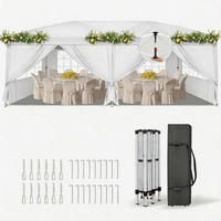 FALTPAVILLON 3x6 m mit 6 Seitenteilen Weiß - Weiß, Metall (300/268/600cm)