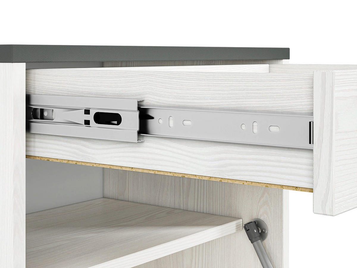 SCHUHSCHRANK – 50 cm – Hyga – Weiß / Eichefarben – Höhe 125 cm - Eichefarben/Weiß, Holzwerkstoff (50/125/34cm) - hi-markt