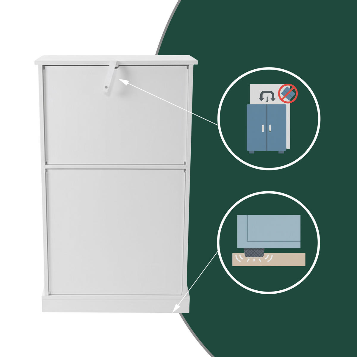 VORRATSSCHRANK - Weiß, Holz/Holzwerkstoff (60/103.5/30cm) - Relaxdays