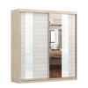 SCHWEBETÜRENSCHRANK Multi 32 Sonoma Eiche/Kathult Weiß, mit LED-Beleuchtung 203 cm - Alufarben/Weiß, Glas/Holzwerkstoff (203/218/61cm) - imoebel24
