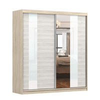 SCHWEBETÜRENSCHRANK Multi 32 Sonoma Eiche/Kathult Weiß, mit LED-Beleuchtung 203 cm - Alufarben/Weiß, Glas/Holzwerkstoff (203/218/61cm) - imoebel24