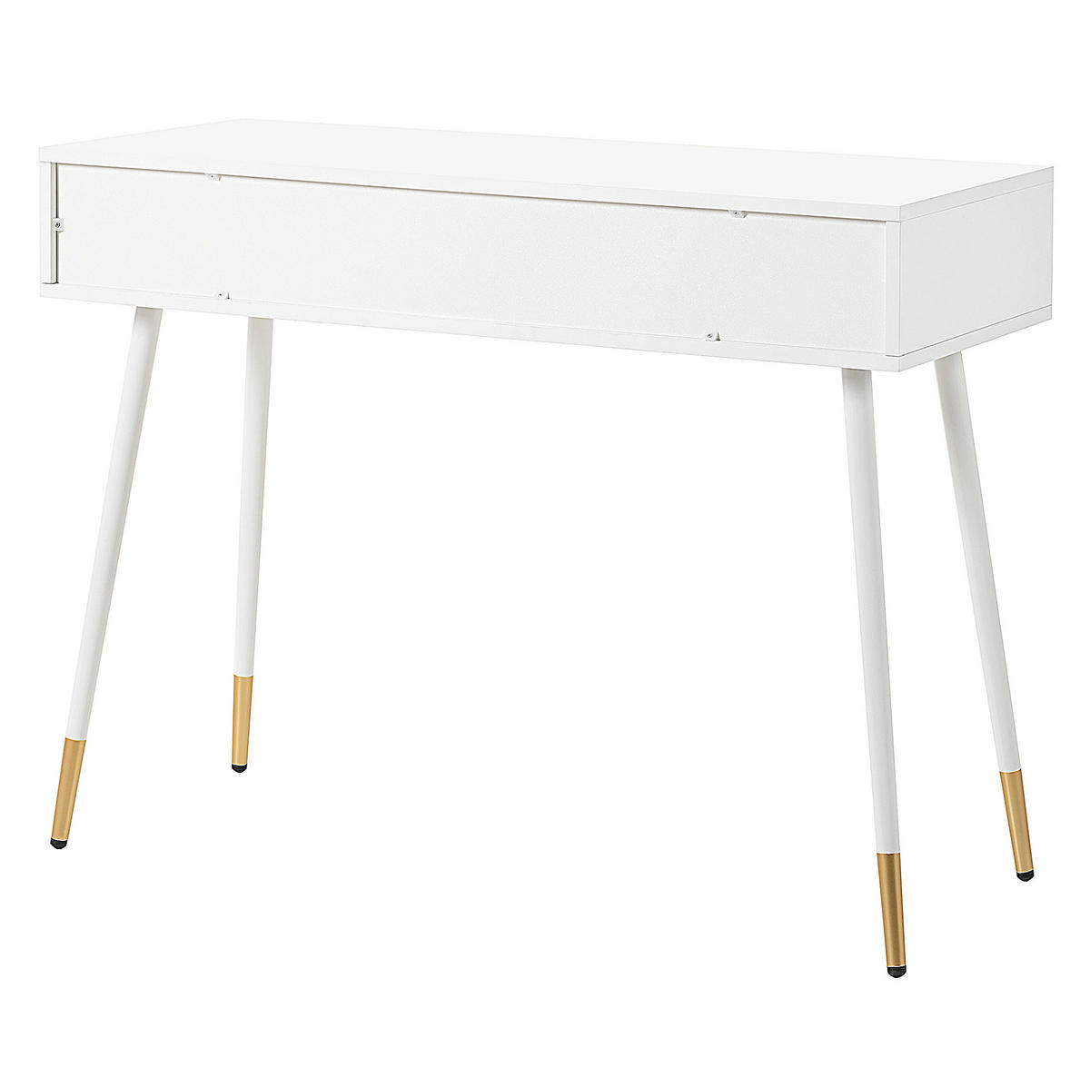 STOL za šminkanje, 100/40/76 cm, MDF bijeli, s 2 ladice - bijela, drvni materijal (40/76/100cm) - BEAOK
