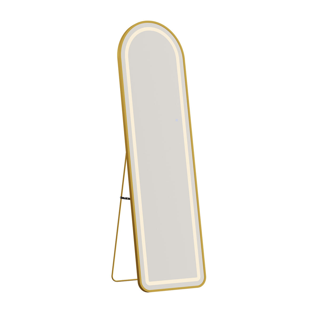 WANDSPIEGEL LED 150 x 40 cm aus Sicherheitsglas, Bogenform, gold - Goldfarben, Metall (40/150/3cm)